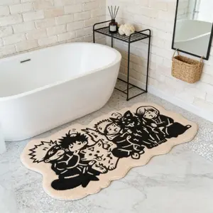 Comic style cartoon character bedroom bedside special-shaped carpet animation art living room sofa area non-slip carpet Japanese lounge strip carpet modern fashion e-sports room soft fluffy carpet home decoration creative pattern study carpet
