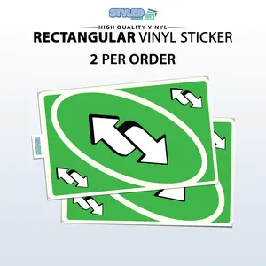 uno reverse rectangle vinyl stickers