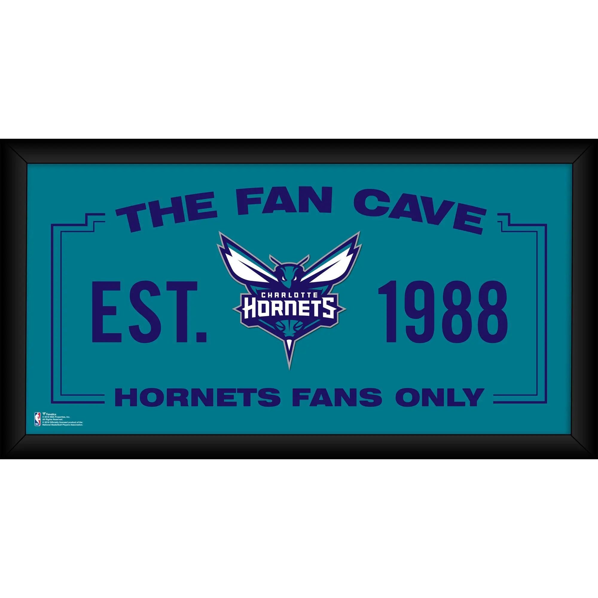 Charlotte Hornets Framed 10" x 20" Fan Cave Collage - NBA Memorabilia
