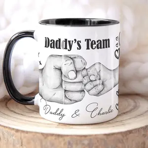 FIST BUMP Personalised Mug Dad Fathers Day Gift  Birthday gift for Dad Daddy Grandad  Christmas Gift for Dad Grandad  Gift from kids