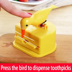 4Pcs Small Bird Toothpick Container Automatic Toothpick Dispenser Toothpick Holder Creative Home Kitchen Accessories