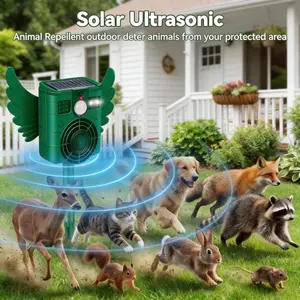 Solar Ultrasonic Animal Repellent - Outdoor Pet Supplies Training & Behavior Aid for Deterring Deer, Raccoons, Farm Animal Protection