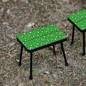 Portable Foldable Outdoor Picnic Lawn Chair, Small Cute Pocket Chair, Mini Football Pattern Theme, Indoor Outdoor Versatile Use, Camping BBQ Party, Easy Carry, Foldable Design