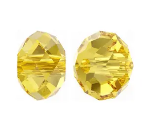 24pcs Adabele Austrian Faceted Rondelle Crystal Beads #5040, Light Topaz (Yellow), Size Selections: 6x4mm, 8x6mm, 10x8mm