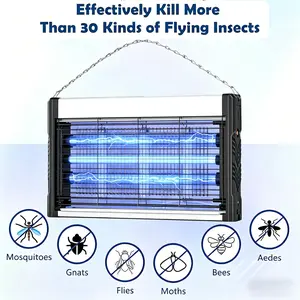 Portable 30W Solar Bug Zapper Light 3 LED Tubes Dual USB Charging Hanging Standing Design for Outdoor Camping Yard Patio