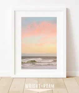 Pastel Warm Sunset Beach Print