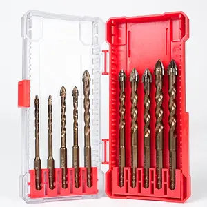 10PCS High-Strength Eccentric Twist Drill Bit Set - 4-Blade Sawtooth Design, 5/6/8/10/12mm Multi-Functional Bits for Wood, Metal Drilling