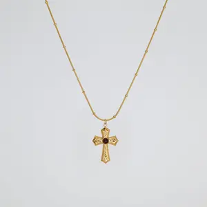 Gilded Cross Necklace (Gold)