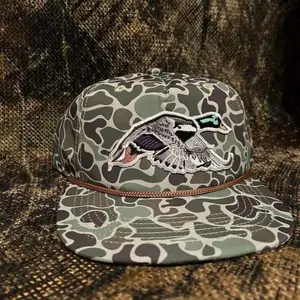 Mallard Duck Hunting Camo Ropebrim Snapback Hat