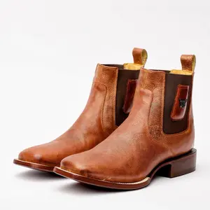 Tan Leather Chelsea Boot - Square Toe