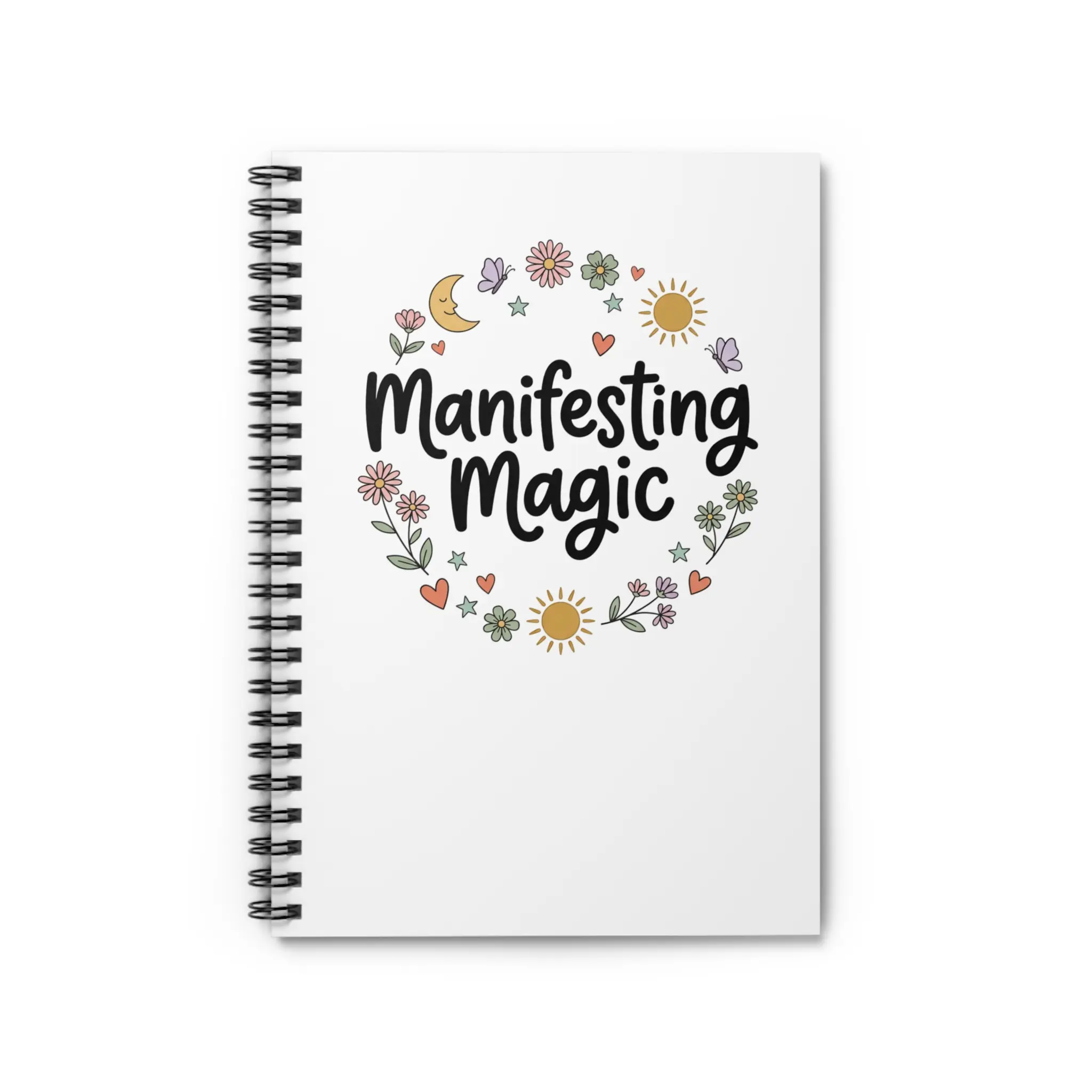 Manifestation Magic Journal Cute Blank Spiral Notebook | Affirmations & Shadow Work