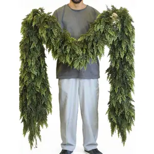 70.86 Inch Realistic Simulated Christmas Vines, Fox Vines, Norwegian Pine Wreaths - Perfect For Christmas, Dining Room, Mantel And Outdoor Decorations, Farmhouse Christmas Decorations, Plastic Wreaths, Best For Christmas!