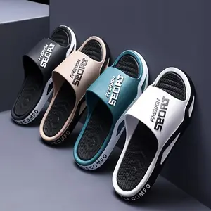 Unisex Non-Slip Slippers - Lightweight PVC Striped Design Comfortable Sole Outdoor Beach Sports Sandals, Summer Basketball Shoes, Wide Foot Breathable Casual Shoes, Beach Sports Shoes, Comfortable Wear Resistant Breathable Shoes Footwear Boy