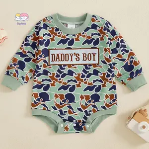 Baby Boys Autumn Jumpsuit Infant Long Sleeve Crewneck Casual Camouflage Romper