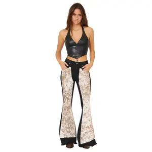 Rodeo Bell Bottom Brown Cow Hide