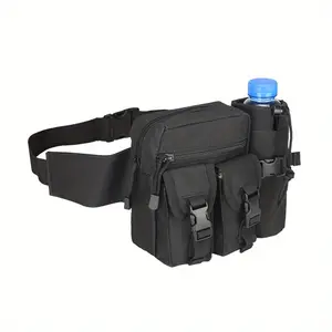 Unisex Tactical Waist Bag - Heavy Duty Nylon Belt Bag with Zipper Closure, Adjustable Shoulder Strap and MOLLE System - High Quality OutdoorTravel Backpack - Multi-Pocket Hands-Free Design, Durable and Comfortable-Suitable