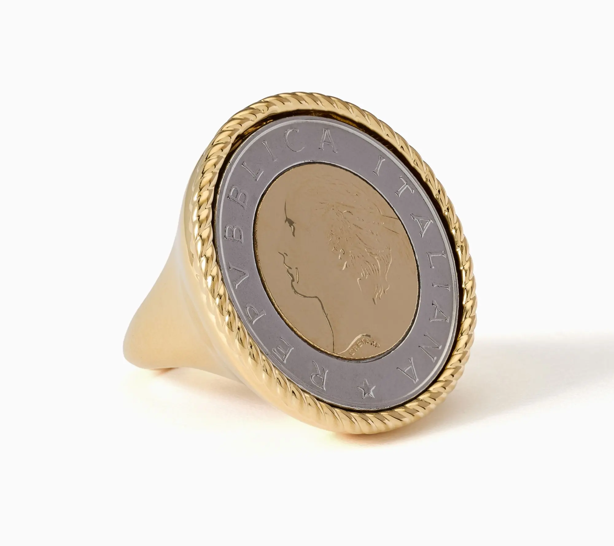 David Markstein Bronze 500 Lira Coin Upscale Ring