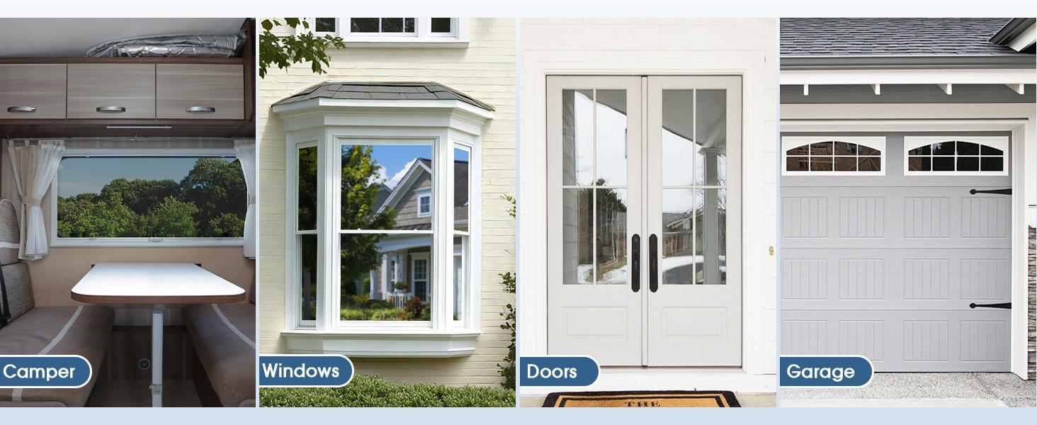 Window Tint for Home, One Way Privacy Film Heat & UV Blocking, Static Cling No Glue Renter Friendly Cover for Home Bedroom, Office & Sliding Glass Door, 17.5 x 78.7 Inch with 3 Tools, Black