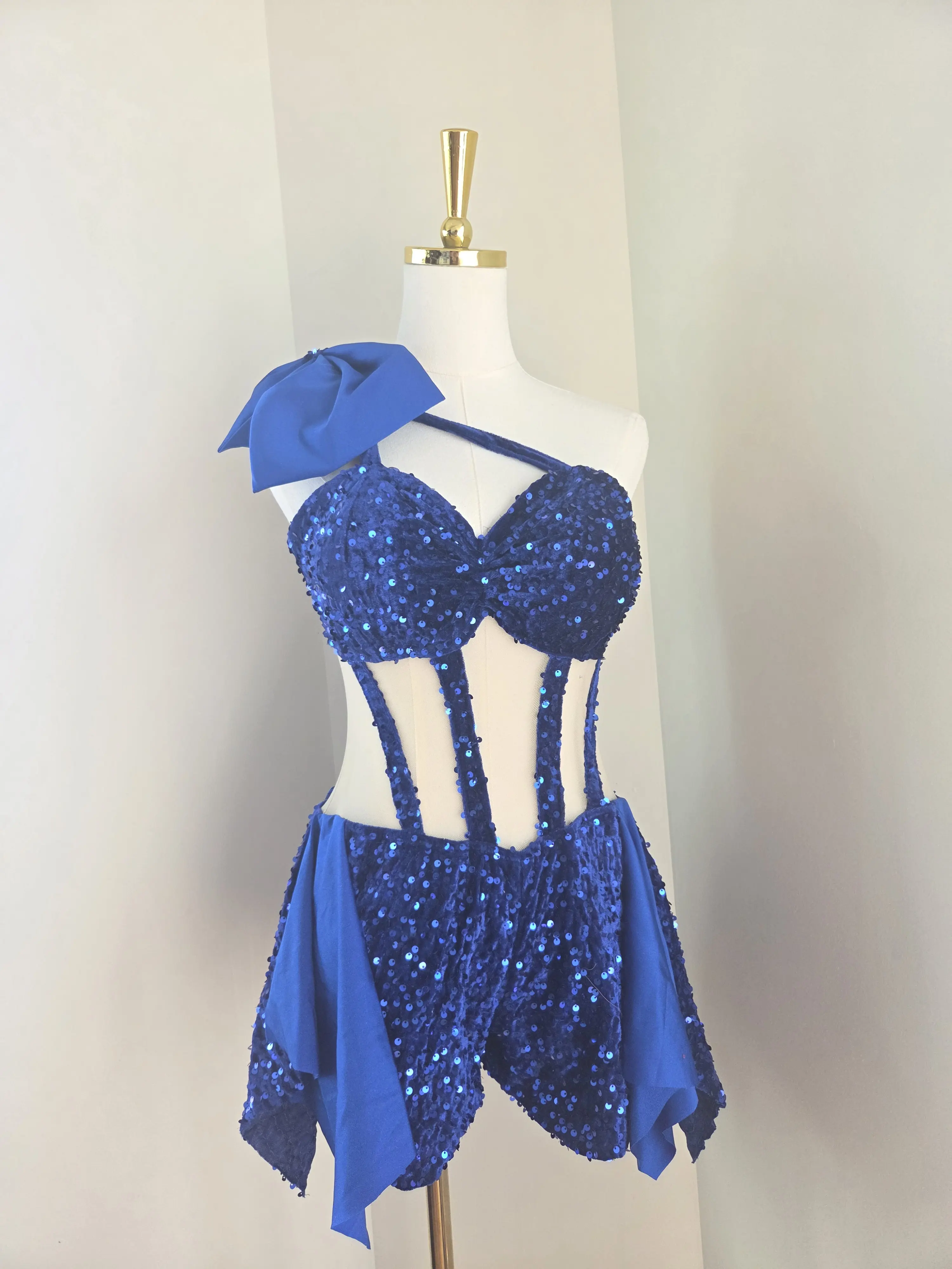 Women's Royal Blue Quinceañera Surprise Dance Jumpsuit, Size S