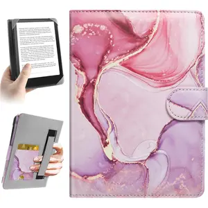 Universal Case for 7 inch Kindle eReader Compatible with 6.8" Paperwhite/Pocketbook and Tolino/Kobo Clara 2E/Kobo Clara HD,6",6.8" eReader Protective Cover Built-in Pocket,Dalipink