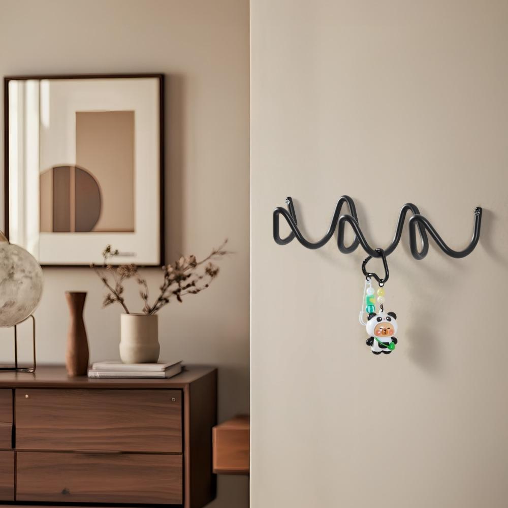 1pc Norse-style 3/4/5/6 Hook Wavy Coat and Scarf Hook | Exquisitely Crafted, Wall-Mounted Metal, Perfectly Combining Storage and Aesthetics, Suitable for Family Organization, Hotel Decoration, Clothing Store Display and Gifts