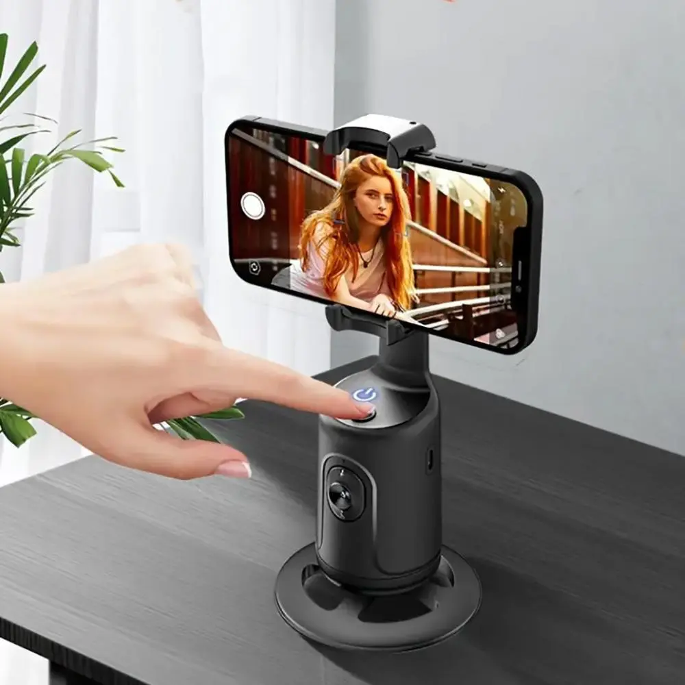 360° Rotation Smart Auto Face Tracking Tripod Holder, App-Free Face Following Auto Tracking Holder For Live Vlog Streaming Video, Selfie Accessories, Mobile Phone Accessory