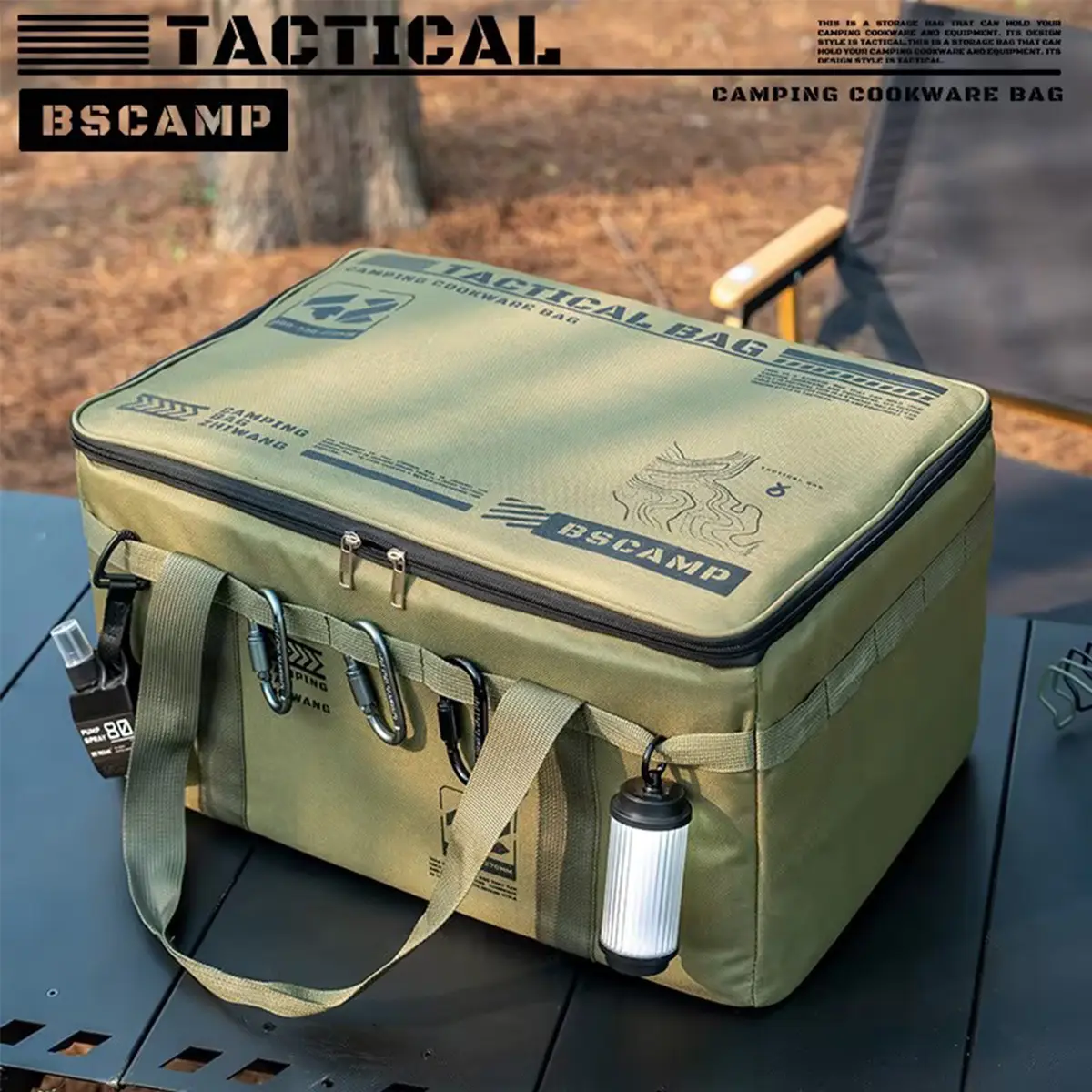 Large Capacity Outdoor Folding Storage Bag Waterproof Portable Camping & Picnic Organizer, Picnic Basket Backpack, 42LFor Camping, Hiking, Backpacking, Picnics, Barbecues (Military Green,42L)