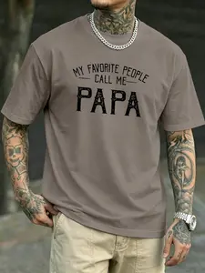 Men's Casual Short Sleeve T-Shirt, Trendy Print Design, Perfect for Friends and Family, Outdoors, Sports, Office Wear