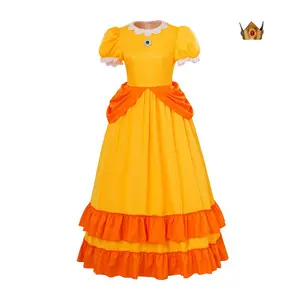 Princess Yellow Daisy Dress - Elegant Long Dress for Women