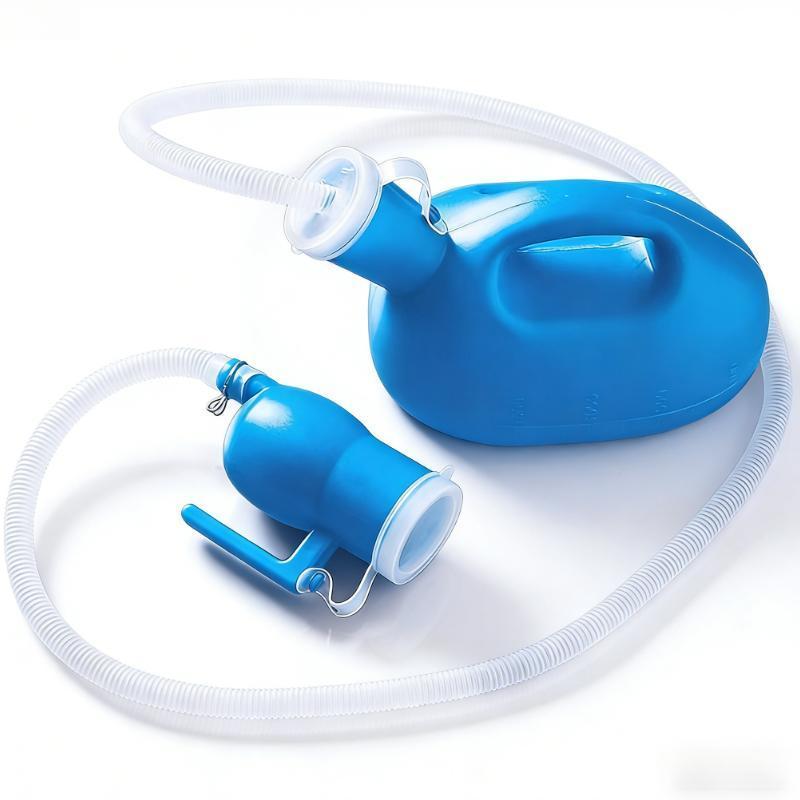 Blue 2000ML Portable Urinal with 62.99in Extendable Catheter Thick Odor Resistant Large Capacity Easy Night Use for Elderly Children