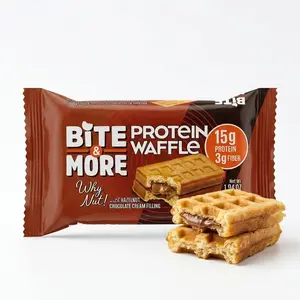 Bite Protein Waffle with Hazel Nut Cream Filling (12 Piece)