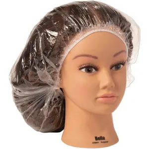 Soft 'N Style 100 Piece Processing Caps Clear 21 Inch Shower Caps for Salon Treatments & Hair Care