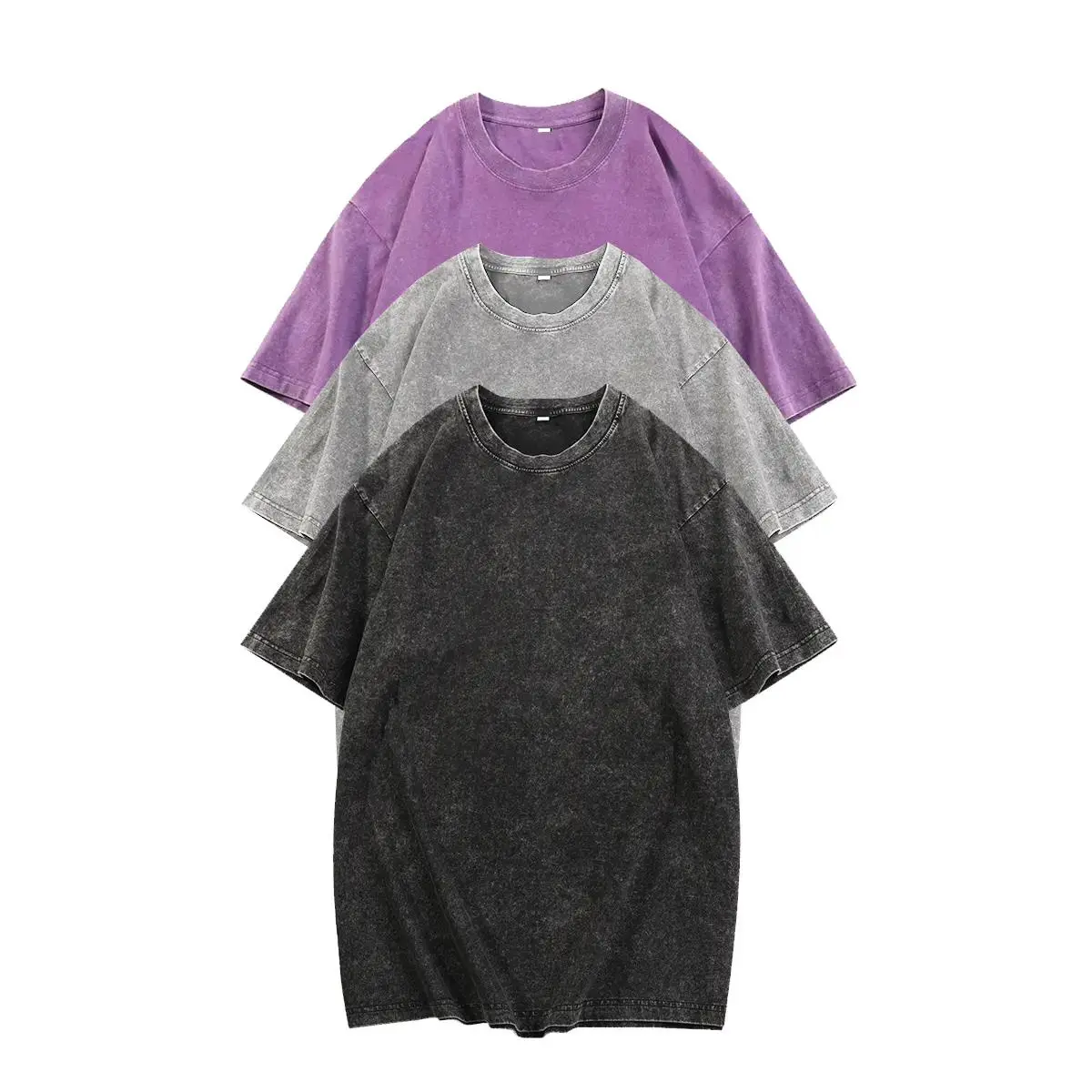 3Pcs Unisex Cotton T-Shirts Half Short Sleeves Casual Loose Solid Streetwear Top,Soft Retro Street T-Shirts,Loose Fit Acid Washed Oversized Vintage compression shirts