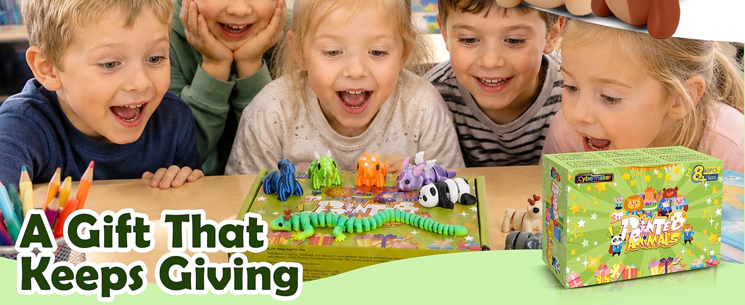 40PCS Mini 3D Printed Cute Animal Figures Set - Articulated Fidget Toys, Sensory Products, Whimsical Mini Gifts for Party Favors, Classroom Prizes