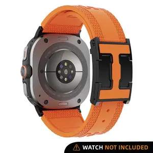 CrazyGrass Magnetic Clasp Silicone Sport Watch Strap for Men Fits 47mm Bands Suitable For Samsung Watch Ultra Replacement Wristband [WATCH NOT INCLUDED] Wearable Durable Watch Band