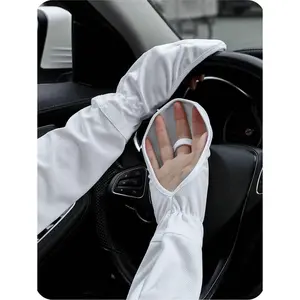 2pcs/Set Sun Protection Sleeve For Spring, Summer And Autumn, Ice Silk, Suitable For Outdoor Driving And Uv Protection, Large Size Arm Sleeves And Sun Protection Gloves sport cooling cover