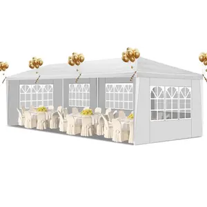 10'x10'/20'/30' Outdoor Canopy Tent, Party Tent with Removable Sidewalls, Event Tents for Parties, Outside Waterproof Wedding Canopy for Birthday, Holiday