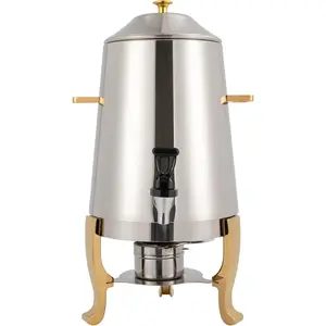 3.4 Gallon Stainless Steel Hot Beverage Drink Dispenser Can, Electric Coffee Urn with Fuel Holder 2-Way Continuous Heating, Tea Water Coffee Chafer Urn with Spigot for Parties Buffet Catering Pots