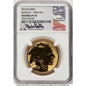 Modern Bullion Coins (2013-W Reverse Proof Gold Buffalo 1 oz Mike Castle)