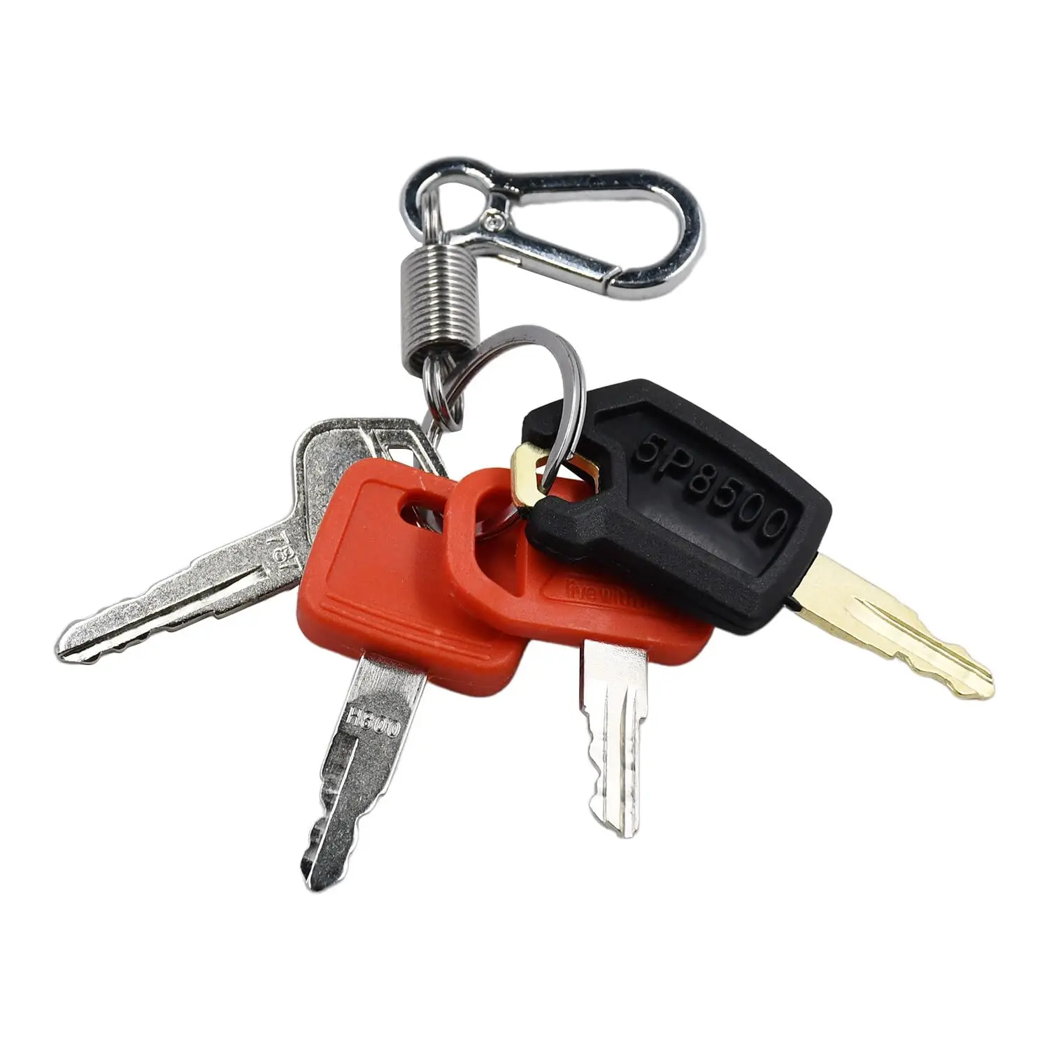 KDO Heavy Equipment Key Set with Multi-Key Keychain, Compatible with John Deere, Caterpillar, Komatsu, Case Excavators, Backhoe Loaders, Tractors, Graders, Compactors, Front Loaders (H800, 787, 5P8500, AR51481), Ignition Key