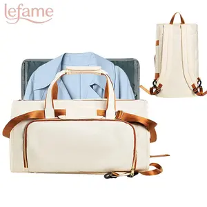 Lefame 4-in-1 Garment Duffel Bag for Travel, Carry On Weekender Bag with Backpack Straps, Suit Compartment, Shoulder Strap & Luggage Sleeve