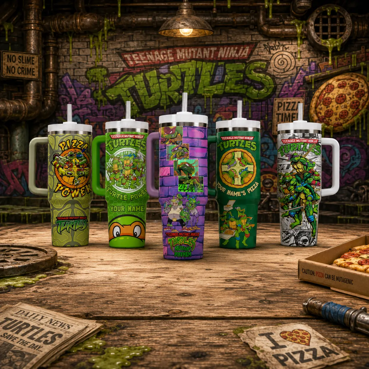 [Collection] Teenage Mutant Ninja Turtles 40oz 20oz Tumbler, High-Quality Insulated Tumbler, Mutant Ninja Heroes Theme Cup With Handle, Turtle Team Adventure Fan Gift, Animated Comic Inspired Merch, Leakproof Travel Tumbler.