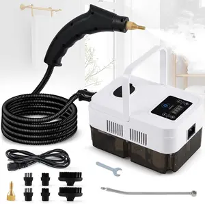 Timing Steam Cleaner Handheld Steamer for Cleaning Grout Tile  Detailing Pressurized Steam Cleaner with Brush Heads for  Kitchen Bathroom (White)