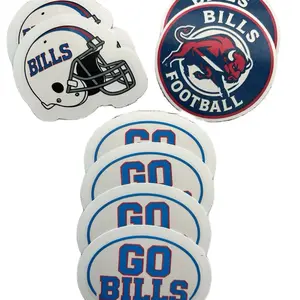 Bills Vinyl Stickers 8pc - Go Bills Football Helmet Design for Fans