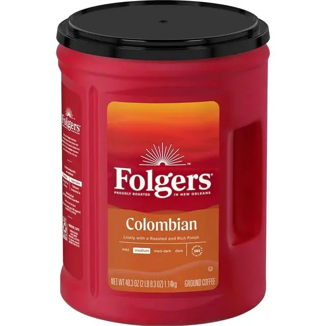 Folgers 100% Medium Roast Ground Colombian Coffee, 40.3 oz. Folgers 100% Medium Roast Ground Colombian Coffee, 40.3 oz.