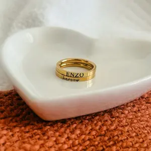 Engraved Name Rings - Personalized Gold Band Engraved Name Rings