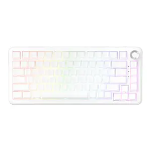 AJAZZ AK820MAX ULTRA Wireless Keyboard, Rechargeable 3-mode Mechanical Keyboard, HiFi Version ABS Original White Side Engraved Wireless Keyboard