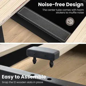 COSTWAY - Full/Queen Size Bed Frame with LED Lights and Charging Station-Full Size