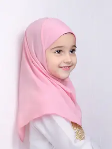 Muslim Headscarf Shawl for Baby Girls, Easy to Wear Ramadan Hijab, Suitable for 2-6 Years Old Children, Comfortable and Stylish