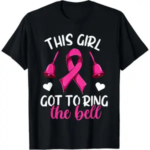 100% Cotton End Of Chemo Bell Shirt Women Girls, Breast Cancer Survivor T-Shirt